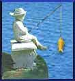 Statue of boy fishing